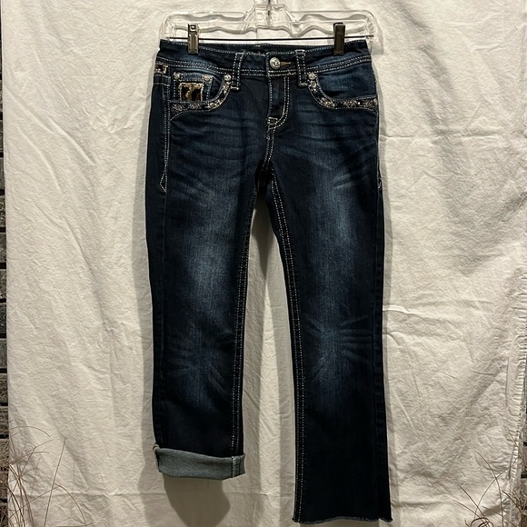 GRACE in LA size 26 rough cut capri Y2K dark wash low rise  EUC - Picture 15 of 15